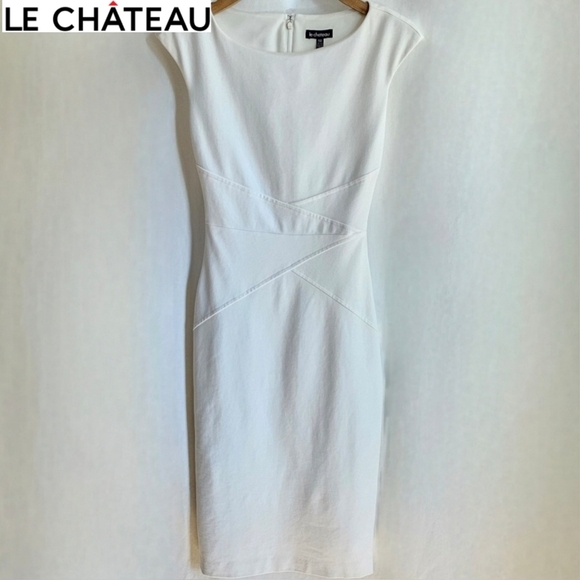 🇨🇦 Le Chateau White Bodycon Dress - Picture 11 of 13